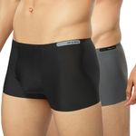 MAML Men’s Trunk Boxers Underwear Seamless Laser Cutting Pack of 2 Men and Boys Black Charcoal