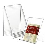 QYCX Book Stand, 6 Pcs Clear Acrylic Book Stand, Clear Tablet Holder, Multi-Functional Transparent Display Easel, Acrylic Ledge Shelf Display Bookshelf Acrylic Display Rack for Displaying Artworks, Books, Pictures, Notebooks, CD, DVD for Home Office Store