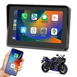 5 Inch Motorcycle Carplay Navigation CarPlay/Android Auto for Motorbike, 5G Dual Bluetooth,1000nit Brightness IPSTouchscreen IPX7 Waterproof, FM, AUX, Carplay Screen for Motorcycle