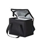 TEAMOOK Foldable Lunch Bag Insulated Lunch Box Water-Resistant Leakproof Soft Cooler Bag Black 10 cans