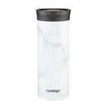 Contigo Huron 2.0 Couture Stainless Steel Travel Tumbler, Vacuum-Insulated Metal Tumbler for Coffee and Tea with Leak-Proof Lid, White Marble, 20 oz (591 mL)