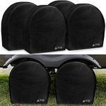 Leader Accessories Tire Covers (4 Pack) Heavy Duty Waterproof Tire Cover Wheel Covers for RV Wheel Travel Trailer Camper Car Truck Jeep SUV Fits 26.75"-29" Diameter Tires from Side to Side,Black