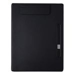 NJ PU Leather Magnetic Clipboard & Document Holder for Business Meetings, Writing Pad with Pen Holder, Drawing Board, Conference Pad for A4 Sheet 33x25 cm (Black)