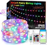 XERGY Rgb Usb Twinkle Smart Fairy Light String 10 Meter White Wire Music Bluetooth Mesh App Ir Remote Diy Control Sync Color Chasing Ip65 Multicolor, Led