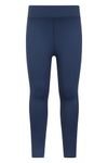 Mountain Warehouse Flick Flack Soft Touch Kids Leggings - Full Length Tights, Mid Rise Childrens Pants, Sweat Wicking Bottoms - for Gym, Yoga, Dance, Running Navy 5-6 Years