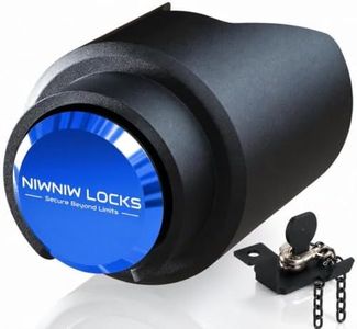 NiwNiw 2" Heavy Duty Trailer Hitch Lock - Ball Coupler&Safety Chains Anti-Theft,Travel RV/Pop-Up Camper/Boat/Truck/Motorcycle/ATV/UTV/Flatbed/Cargo/Dump/Utility Trailer Tongue Lock Secure Design