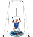 G TALECO Gear Baby Jumper with Stand,Baby Bouncer,Easy Set-Up,Baby Exerciser for Active Babies,Suitable for Indoor and Outdoor, Blue (Water Mat Include)