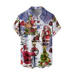 GREGG Christmas Hawaiian Shirt for Men Men's Retro Bowling Shirt Xmas Santa Vacation Shirts Summer Beach Button Down Short Sleeve Shirts Casual Button Up Shirt(Xmas M,X-Large)