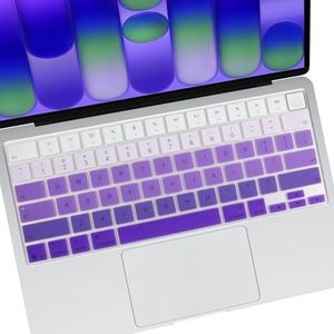 Allinside Keyboard Cover for 2026 MacBook Neo (A18 Pro Chip) & MacBook Air 13"/15" / MacBook Pro 14"/16" (M5 Chip), Ultra-Thin Silicone Laptop Keyboard Protector Skin, US ANSI Layout, Ombre Purple