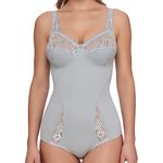 Susa Women's Body With Elastic Lace Latina Bodysuit, Gray (Grau 024), 95E