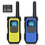NXGKET Walkie Talkies for Kids Adults, Rechargeable Long Range Walky Talky 2 Way Radios 22 Channels with Li-ion Battery USB-C Cable for Family Toys Gift Camping Hiking 2 Pack