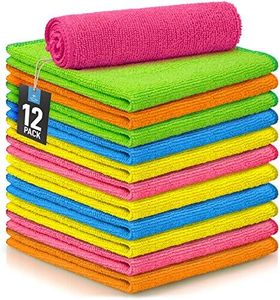 Zulay 12 Pack Microfiber Cleaning Cloths - 12x12 Inch Ultra Absorbent Cleaning Rags for House Washable - Lint Free Microfiber Cloth Kitchen Rags for Cleaning Cars, Windows, Countertops, & More