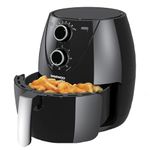 Daewoo Manual Air Fryer, 4 Litres, Uses Less Oil, Healthier Living, Bake, Roast, Grill, 30 Minute Timer, Temperature Control, Non Slip Feet, Ideal For 4-5 People, Sleek And Stylish Design, Black