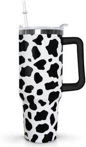 Ceovfoi 40 Oz Cow Tumbler With Handle,Cow Print Coffee Travel Mug Cup Water Bottle,Cow Print Decor,Cow Gifts for Women