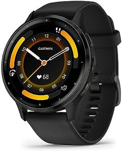 Garmin Venu 3 Slate Stainless Steel Bezel 1.4-Inch AMOLED Touchscreen Display Smart Watch with 45mm Black Case and Silicone Band