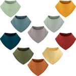 vuminbox Muslin Baby Bibs Bandana Drool Bibs 100% Cotton Absorbent Soft Reversible 6-Pack Set for Feeding, Teething