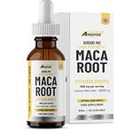 Maca Root Liquid Drops - High Strength 1,000mg - Vegan - 2 Month Supply - 60 Servings - 60,000mg per 60ml Dropper Bottle - Premium Maca Extract - Sublingual for Fast Absorption - Made in UK