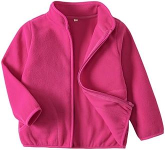 EIGIOO Toddler Fleece Jacket Kids Lightweight Outerwear Boys Girls Long Sleeve Fall Spring Coat 2-12 Years