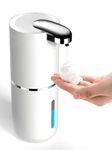 ZTJ Automatic Foam Soap Dispenser, Electric/Touchless Soap Dispenser with Waterproof Pump for Bathroom/Kitchen, 4-Levels Adjustable USB-C Rechargeable, 13.5oz/400ml Capacity, Foam Style, White