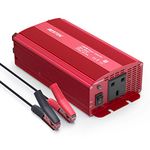 BESTEK 1000W Power Inverter DC 12V to AC Outlet 230V 240V Voltage Converter with Car Crocodile Clip for Battery