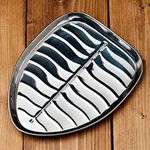 JONTY Heavy Duty Stainless Steel Banana Leaf Shape Dinner Plate Mess Trays for Kids Lunch, Camping, Events & Every Day Use Kitchenware in Various Length Sizes (31 cm)