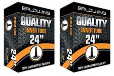 PAIR 24" Baldwins Cycle/Bike Inner Tubes 24" x 1.75 to 2.125 (Fits any 1.75, 1.85, 1.90, 1.95, 2.0, 2.10, 2.125) Schrader/Car Type Valve (Pack of 2)