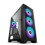 Ant Esports 711 Air Mid-Tower Computer Case/Gaming Cabinet - Black | Support E-ATX, ATX, Micro-ATX, Mini-ITX | Pre-Installed 3 x 120mm Front Fans and 1 Rear Fan