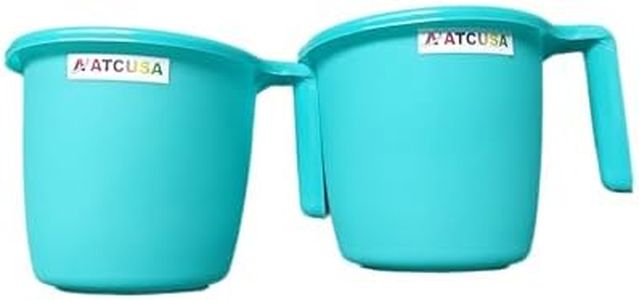 Finaldeals Indian Plastic Mugs for Bathroom Bath Accessory Set of 2 Mugs Bathing Mugs Dabba