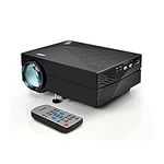 Pyle 1080P Compact Digital Multimedia Projector - HD Support 1000 Lumens Adjustable 50”-130” Size Projection Built-in Stereo Speakers HDMI Ports & Remote Control - Pyle