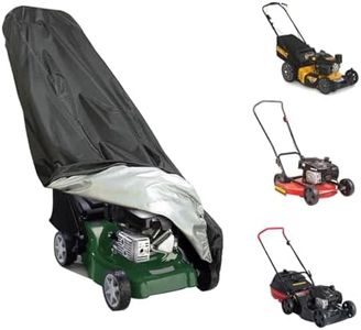 CACATUA Lawn Mower Cover, Waterproof, UV Resistant, Windproof Cover for Tractor, Ride-On Mower, Push Mower (Black, 210D, 190×100×65cm)