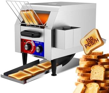 HTTSICHI Commercial Conveyor Toaster w/ 1 Slice Wide Slot, 150 Slice/hour Commercial Toaster w/ 7.2’’ Wide and 3‘’ Opening, Industrial Kitchen Cooking bagel w/Stainless Steel and Heavy Duty