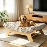 HEAVE SPROUT Elevated Dog Bed 40⅞" × 29⅛" × 14", Raised Wooden XL Dog Bed Frame and Mattress for Extra Large Pets up to 90 lbs