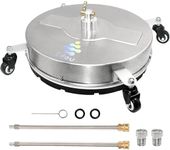 EDOU DIRECT Pressure Washer Surface Cleaner 18" with wheels | Stainless Steel | HEAVY DUTY | 4,000 PSI Max Working Pressure | Includes: 2 Pressure Washer Extension Wand Attachments