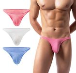 AIEOE Men's Mesh Underwear Stretch Briefs Bikini Underpants with Pouch 3 Pack 02 Size XXL