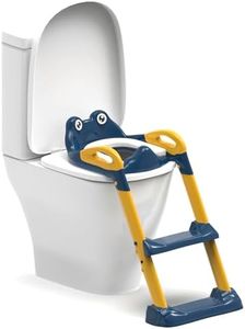 ZENO Potty Toilet Seat | Potty Training Seat | Adjustable Baby Child Toddler Kid Toilet Trainer with Step Stool Ladder for Boy and Girl (Blue & Yellow)