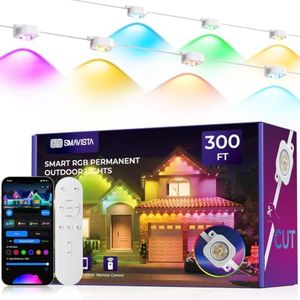 SMAVISTA Permanent Outdoor Lights 2, 300ft with 180 RGBCW LED String Lights