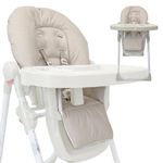 My Babiie MBHC8 Premium Highchair Seat Cover Only with 5-Point Harness - Padded PVC Seat Cover, Easy Clean, Seat Cushion Compatible with My Babiie MBHC8 - Oatmeal Herringbone