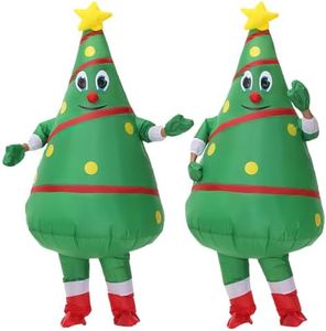 eLUUGIE Adult Christmas Tree Costume Christmas Inflatable Costume Christmas Party Dress Cosplay Costume for Adults/Man Fancy Dress Decoration/ Indoor Outdoor/ Garden Christmas Party Costume