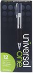 Universal UNV39912 0.7 mm. Medium Comfort Grip Retractable Gel Pen - Black Ink, Clear/Black Barrel (1-Dozen)