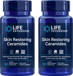 Life Extension Skin Restoring Ceramides, 50 Liquid Veg Caps (Pack of 2) - Non-GMO, Vegetarian Phytoceramide Supplement