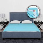 BeyBee Cotton Waterproof Double Dry Sheet (Sea Blue, 260cm X 200cm)