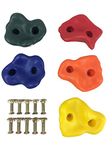 HIKS Products Kids Climbing Stones Plastic Multi-coloured Pack Of 5, Ideal For Climbing Frames, Tree Houses And Kids Climbing Walls