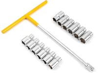 Harboan 13 Pieces Socket Wrench Kit Includes 1Pcs T Handle Socket Driver and 12Pcs Socket, Mechanic Tools Kit for Automotive Repa & Household, Metric Socket Set 12'' T-Handle Socket Wrench