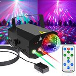 Party Dj Disco Lights and Dj Disco Ball,Two in One stage lights Effect Projector Karaoke Equipment with Remote Control Sound Activated for Dancing Christmas Gift