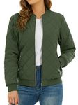 TACVASEN Womens Lightweight Quilted Jacket Windproof Tactical Jacket Military Work Jackets Casual Winter Coats Outerwear,Army Green,M