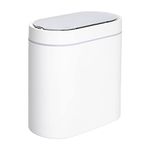 SYNCVIBE Bathroom Trash Can with Lid 2 Gallon Slim Motion Sensor Garbage Can Narrow Automatic Plastic Trash Bin for Bedroom, Living Room, Toilet, Office (White)