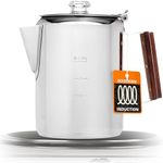 COLETTI Bozeman Induction Coffee Maker — Percolator Coffee Pot, Coffee Percolator – Brews 3 Kinds of Ways: Fire, Stovetop, & Induction [9 cup, Induction]