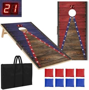 HQGZQL 4x2 ft Cornhole Board Set with Score Counter, Corn Hole Games for Adults with 8 Bean Bags, Portable Cornhole Game with Canvas Bag, Corn Hole Boards Set Regulation Size for Outdoor Lawn Backyard