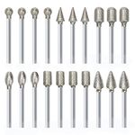 Stone Carving Set Polishing Diamond Burs, Rotary Tools Accessories Grinding Burrs with 1/8’ Shank For Carving, Grinding, Polishing Stone, Glass, Jewelry, Ceramics Universal Fitment for Rotary Tools