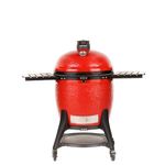 Kamado Joe Big Joe Series III 24-inch Ceramic Charcoal Grill and Smoker with Premium Cart, SloRoller Insert and 450 Cooking Square Inches in Red, Model KJ15041021